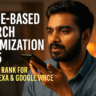 Young South Asian man confidently working on laptop for blog content creation with modern background